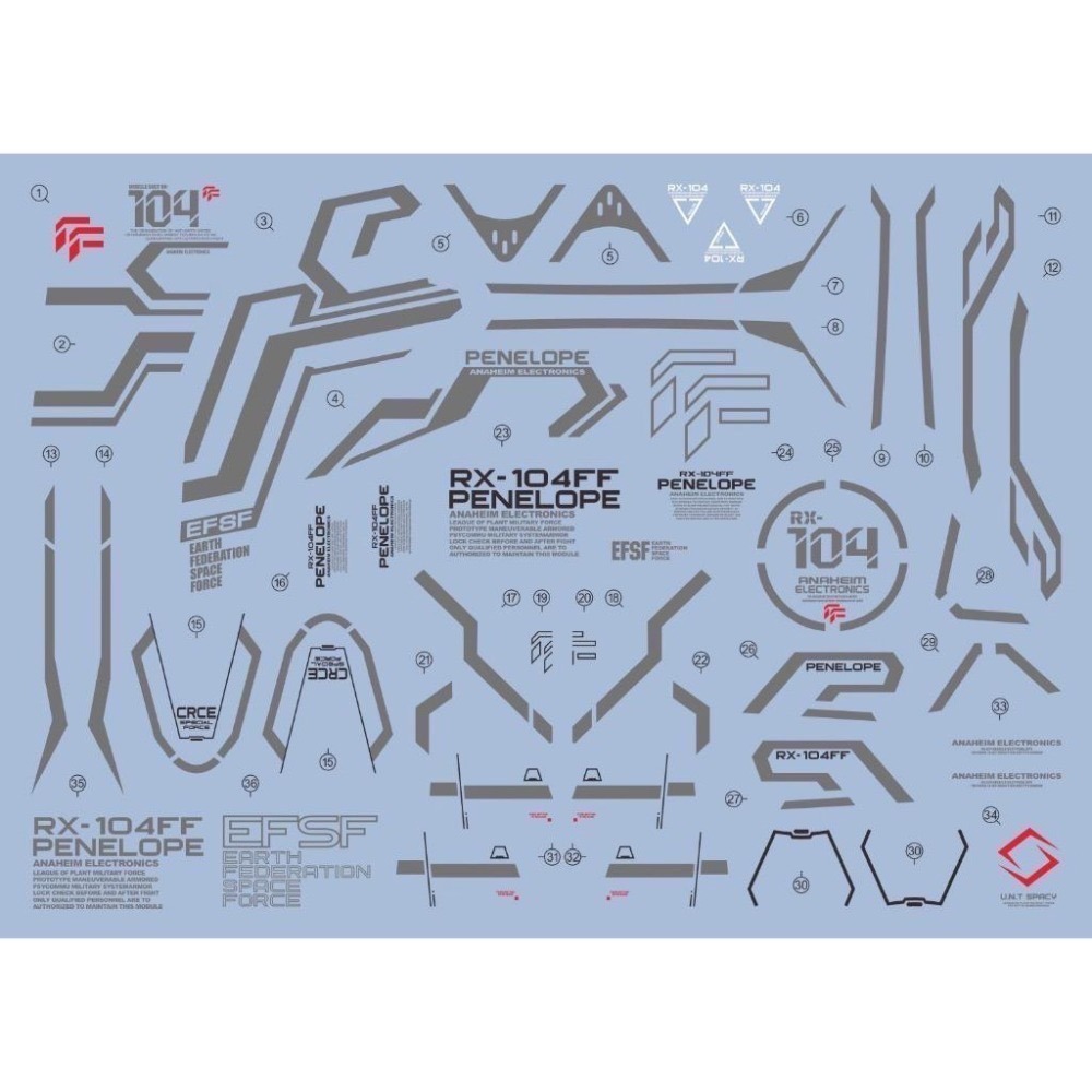[BUOCO] EVO HG-229 閃光的哈薩威 潘娜洛普 螢光水貼 (1/144) - 潘妮洛普 / 大白鵝 /-細節圖2