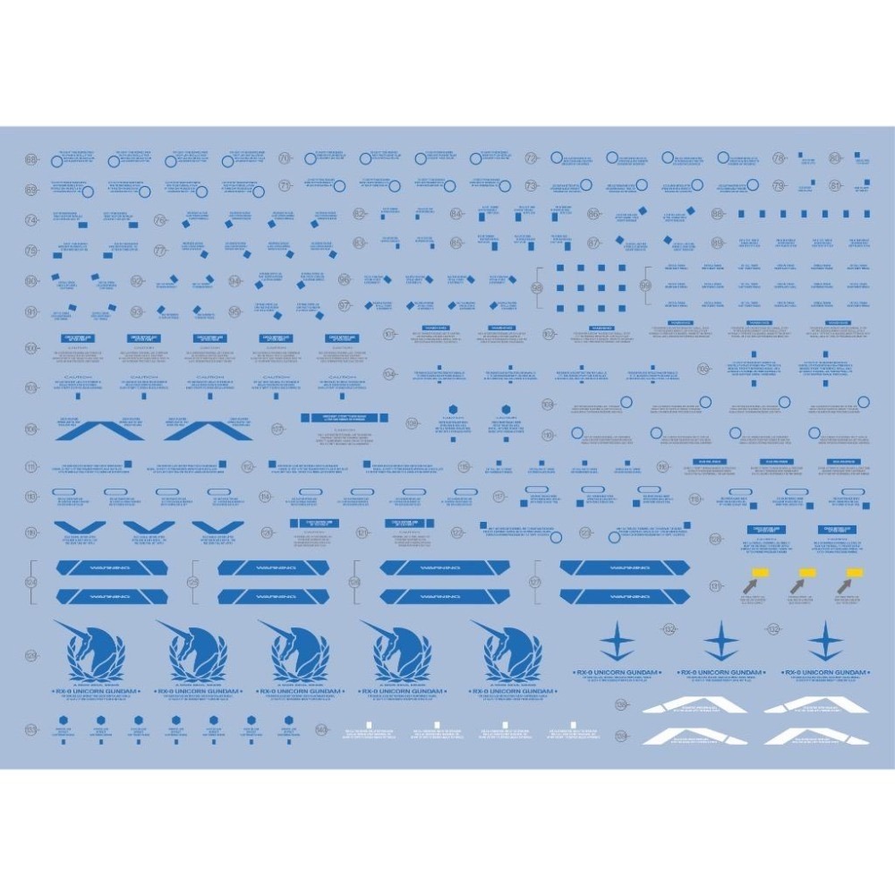 [BUOCO] EVO PG 1/60 完美型獨角獸鋼彈 / 神聖完美 / Plan B 專用螢光水貼 - 藍色框架-細節圖3