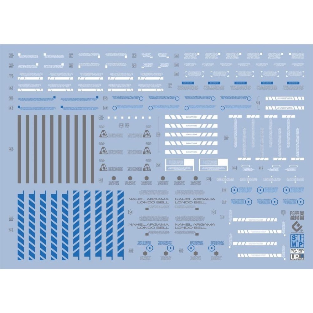 [BUOCO] EVO PG 1/60 完美型獨角獸鋼彈 / 神聖完美 / Plan B 專用螢光水貼 - 藍色框架-細節圖5