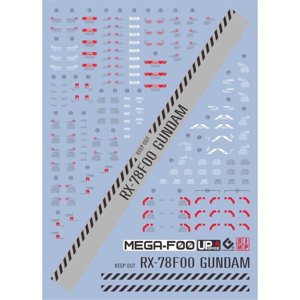 BUOCO] EVO MEGA-F00 1/48 RX-78F00 橫濱鋼彈 專用螢光水貼 (Mega Size)-細節圖3