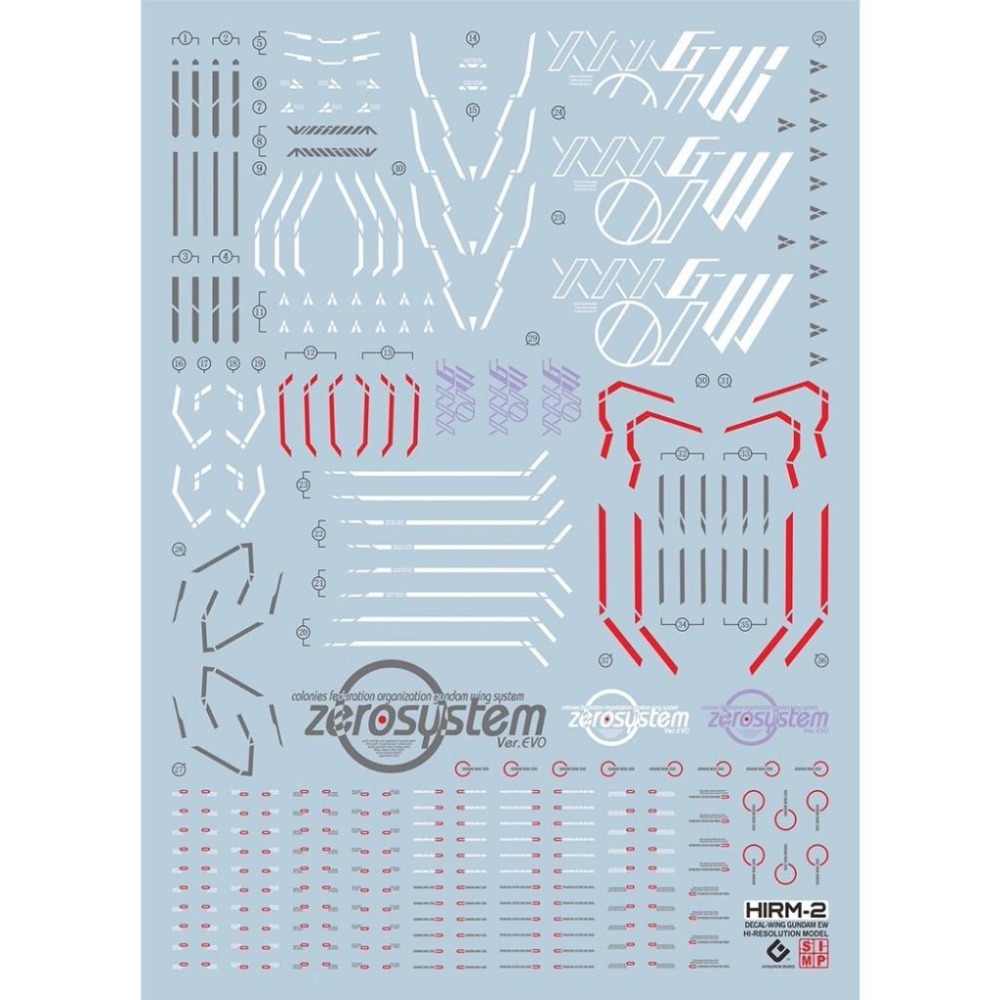 [BUOCO] EVO HIRM 飛翼鋼彈 EW 專用螢光水貼 (1/100) - 希洛唯 / 卡版飛翼 / 機械飛翼-細節圖2