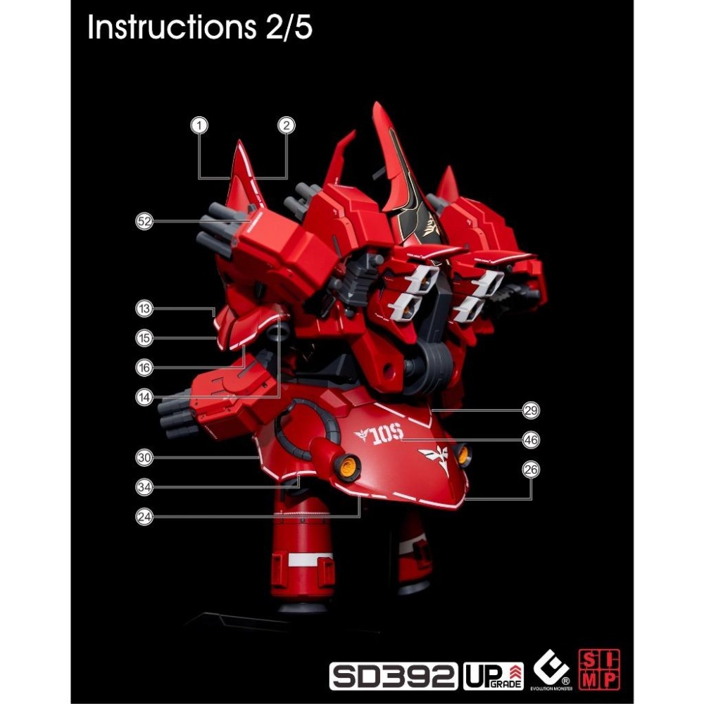 [BUOCO] EVO SD 新吉翁克 專用螢光水貼 (BB戰士 392) - 新安州  / 獨角獸 / NZ-999-細節圖4