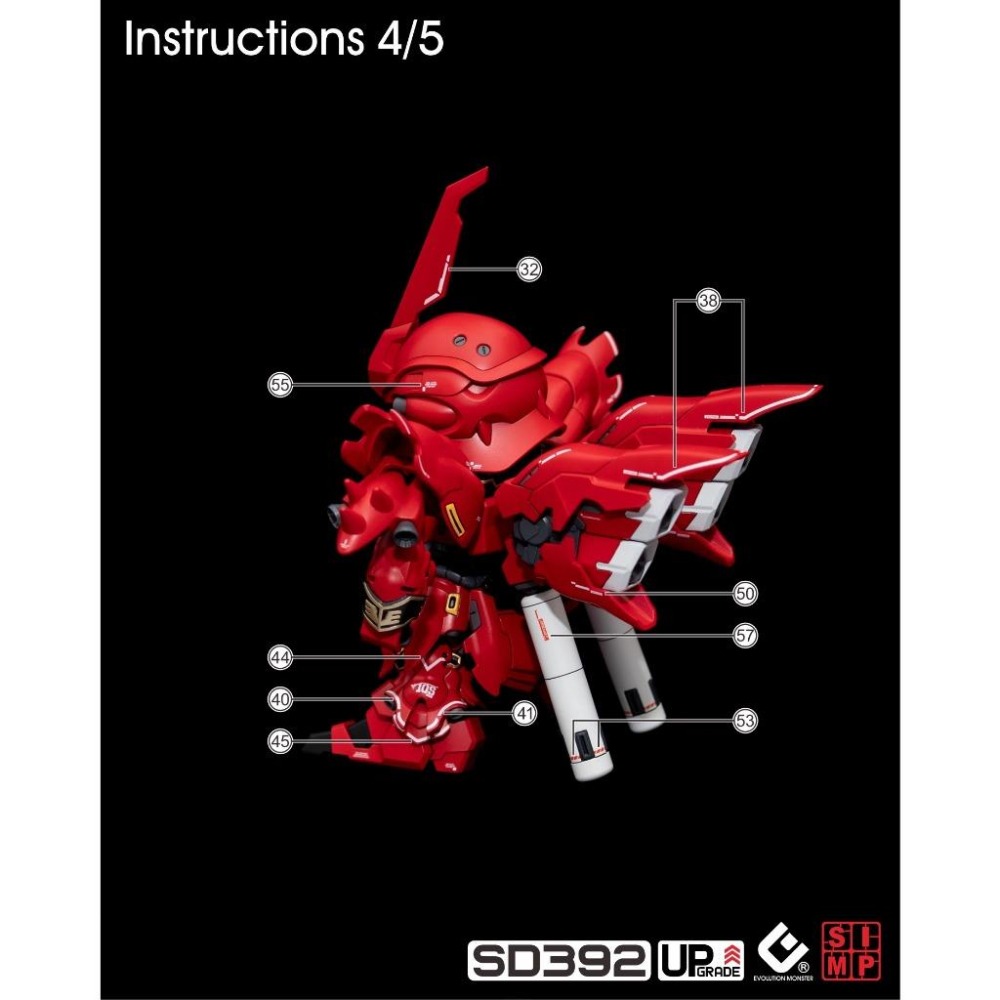 [BUOCO] EVO SD 新吉翁克 專用螢光水貼 (BB戰士 392) - 新安州  / 獨角獸 / NZ-999-細節圖6