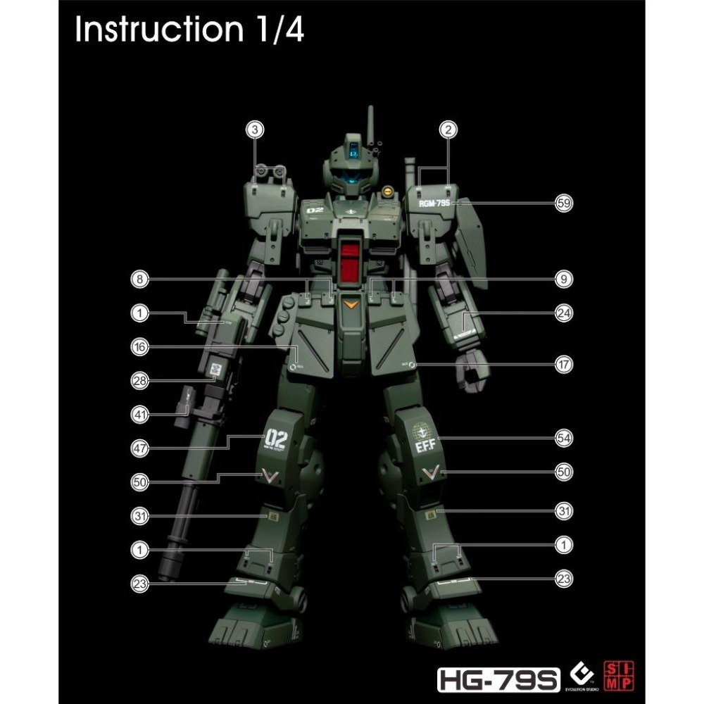 [BUOCO] EVO HG-79S  戰場之絆 吉姆 斯巴達 (黑犬隊) 專用水貼 (1/144) - RGM-79S-細節圖3