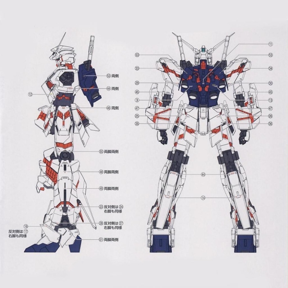 [BUOCO] EVO PG-15 PG 獨角獸鋼彈 普通版 專用螢光水貼 (1/60) - 巴納吉 / 紅色框架 /-細節圖4