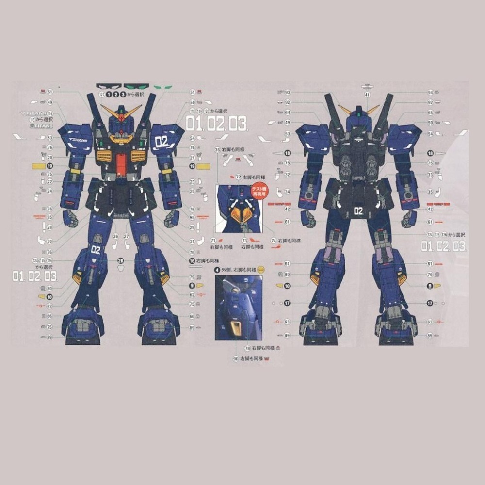 [BUOCO] EVO RG-07 RG 鋼彈 Mk-II 迪坦斯配色 專用螢光水貼 | 黑兔 | TITANS |-細節圖3