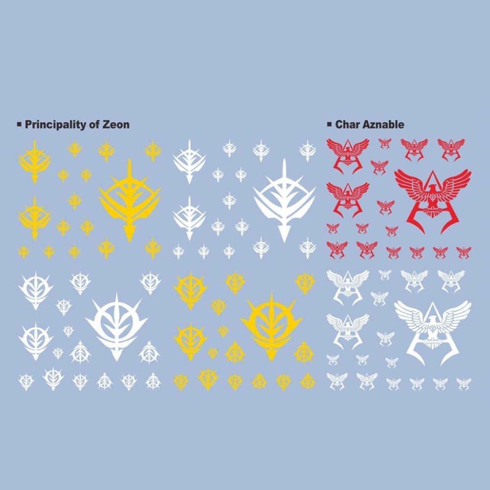 [BUOCO] EVO 0079 一年戰爭 通用標誌水貼 (螢光版) 通用水貼 - 聯邦 / 吉翁 / 夏亞 / 阿姆羅-細節圖4