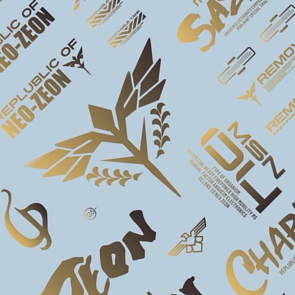 [BUOCO] EVO MSN-04 沙薩比 標誌專用燙金水貼 (豪華版) 通用水貼 - 夏亞 / 新吉翁 / 紅色彗星-細節圖4