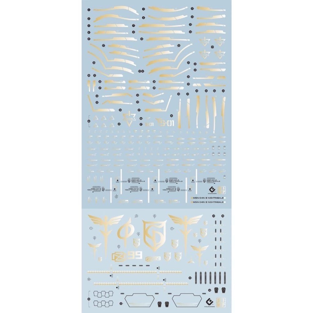 [BUOCO] EVO HG-240 機動戰士鋼彈 逆襲的夏亞貝托蒂嘉的子嗣 夜鶯 燙金版水貼 (1/144) - 夏亞-細節圖2