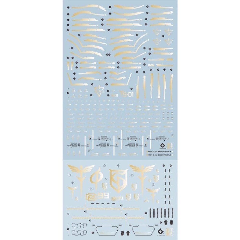[BUOCO] EVO HG-240 機動戰士鋼彈 逆襲的夏亞貝托蒂嘉的子嗣 夜鶯 燙金版水貼 (1/144) - 夏亞-細節圖2