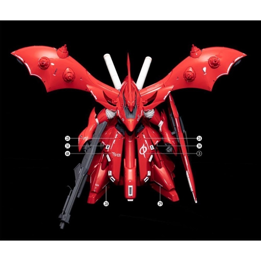 [BUOCO] EVO HG-240 機動戰士鋼彈 逆襲的夏亞貝托蒂嘉的子嗣 夜鶯 燙金版水貼 (1/144) - 夏亞-細節圖6