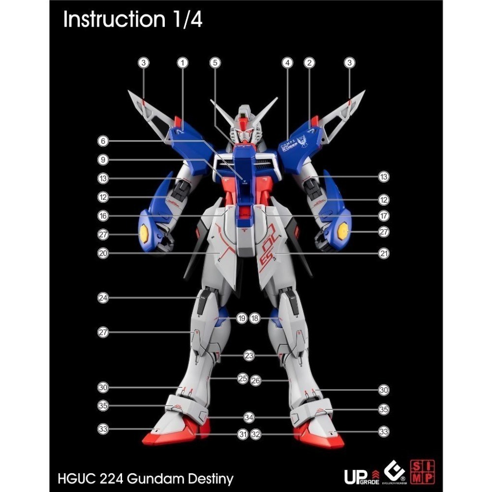 [BUOCO] EVO HG-224 命運鋼彈 螢光水貼 (1/144) - SEED DESTINY - 真飛鳥-細節圖3