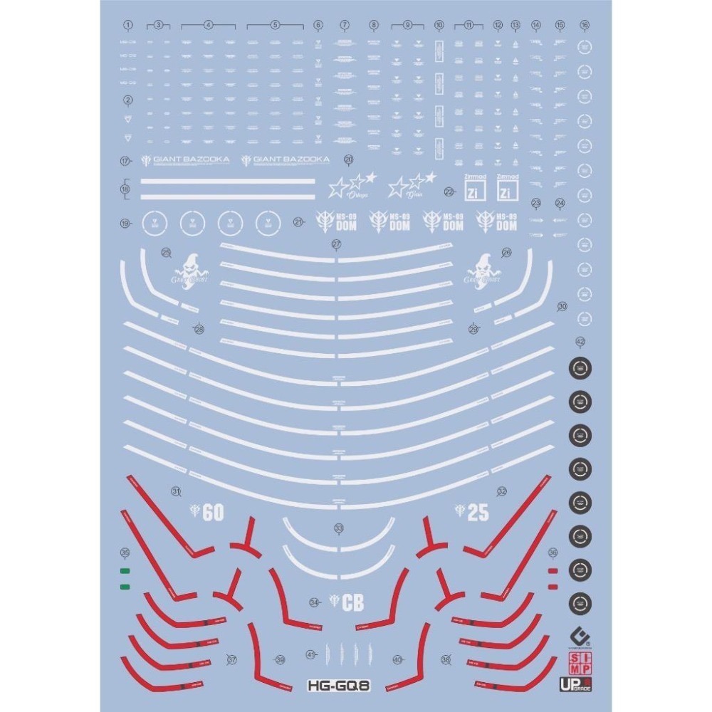 [BUOCO] EVO HG GQ-08 GQuuuuuuX  HG 德姆 / 里克德姆 專用螢光水貼 (1/144）-細節圖2