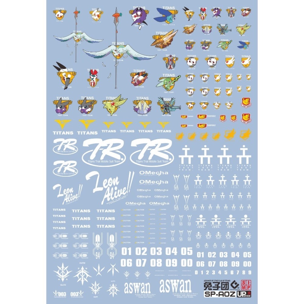 [BUOCO] EVO AOZ 迪坦斯測試部隊 兔子團 專用水貼 (電擊附錄復刻) - TR-1 / TR-6 通用水貼-細節圖3
