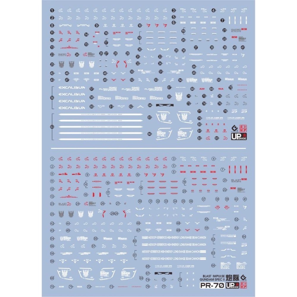 [BUOCO] EVO P-RG-73 RG 巨劍型脈衝 Spec II & 轟擊型脈衝 Spec II 雙版本螢光水貼-細節圖2
