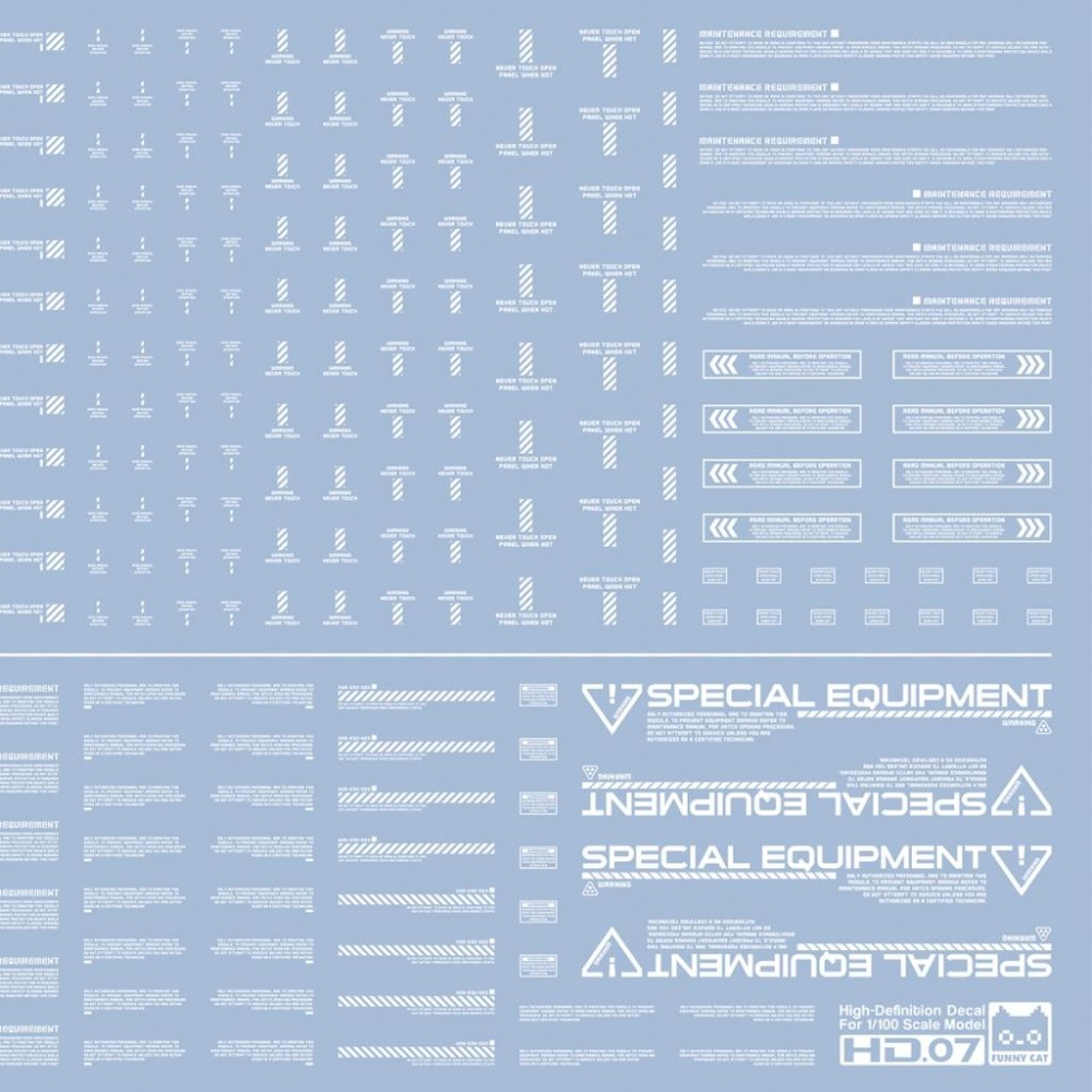 [BUOCO] 方貓 HD高解析通用水貼 (1/100) - HD07 特殊裝備 / 武器庫 / 警示標語 / (白色)-細節圖4