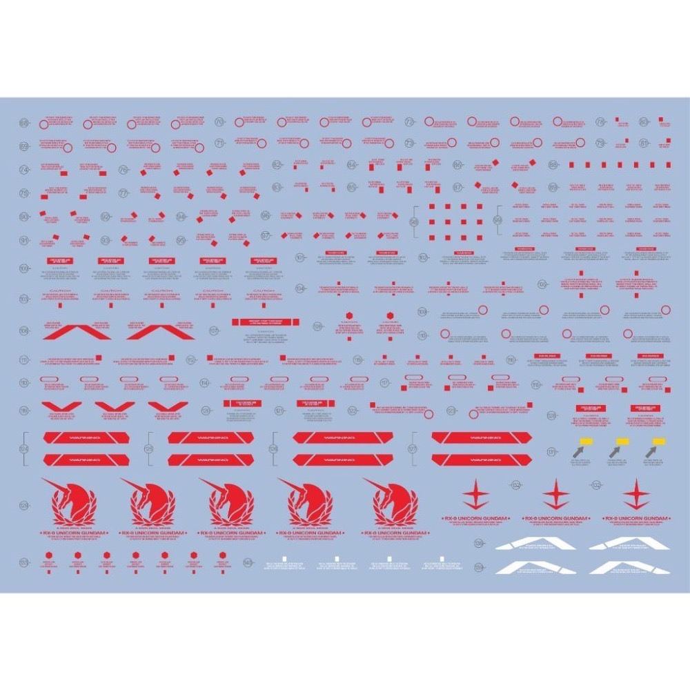 [BUOCO] EVO PG 1/60 完美型獨角獸鋼彈 / 神聖完美 / Plan B 專用螢光水貼 - 紅色框架-細節圖3