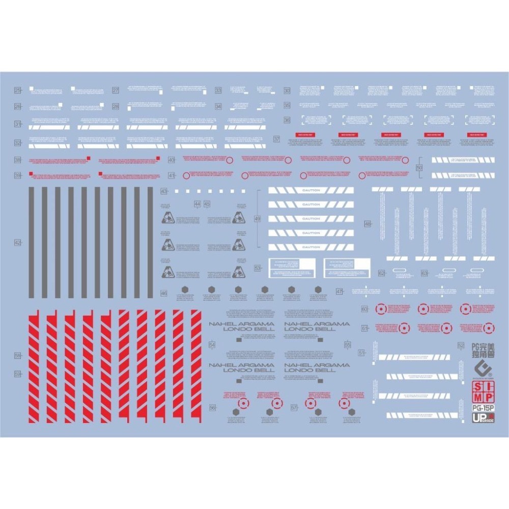 [BUOCO] EVO PG 1/60 完美型獨角獸鋼彈 / 神聖完美 / Plan B 專用螢光水貼 - 紅色框架-細節圖5