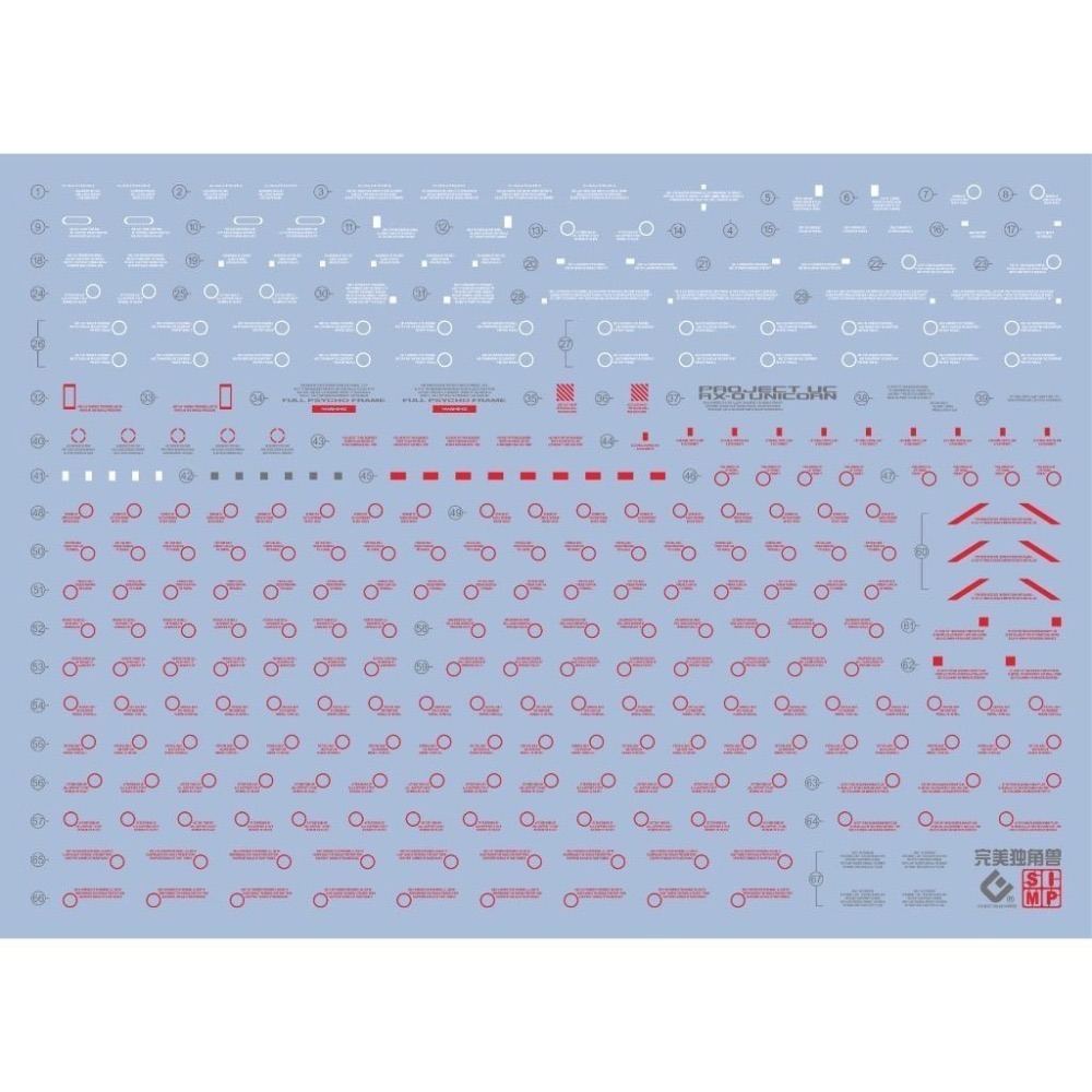 [BUOCO] EVO PG-15P 完美型獨角獸鋼彈 / 神聖完美 / Plan B 專用螢光水貼 - 紅色框架-細節圖2