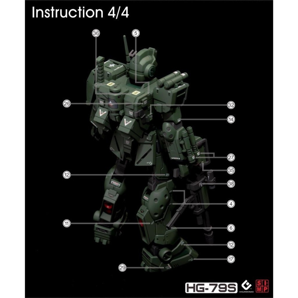 [BUOCO] EVO HG-79S 吉姆 斯巴達 專用水貼 (1/144) - RGM-79S / 地球聯邦軍 非螢光-細節圖6