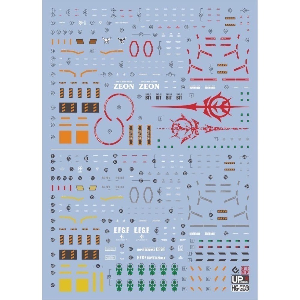 [BUOCO] EVO HG GQ-03 GQuuuuuuX / 紅鋼彈 夏亞專用機 & 白鋼彈 雙版本通用螢光水貼-細節圖2