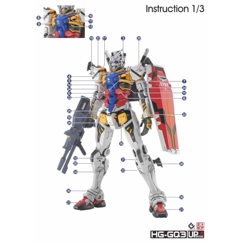 [BUOCO] EVO HG GQ-03 GQuuuuuuX / 紅鋼彈 夏亞專用機 & 白鋼彈 雙版本通用螢光水貼-細節圖6