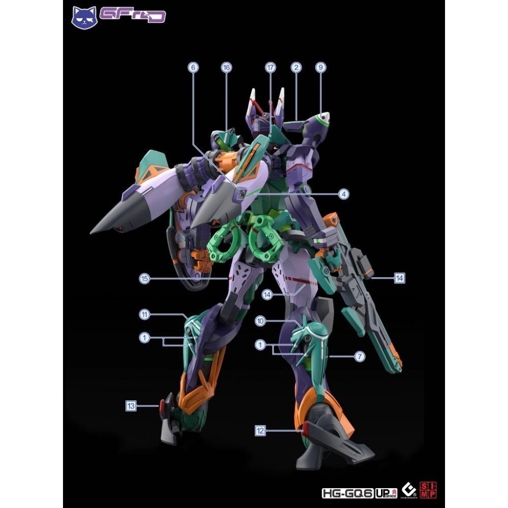 [BUOCO] EVO HG GQ-06 GQuuuuuuX HG GFreD / 喵安專用機 螢光水貼 (1/44）-細節圖5