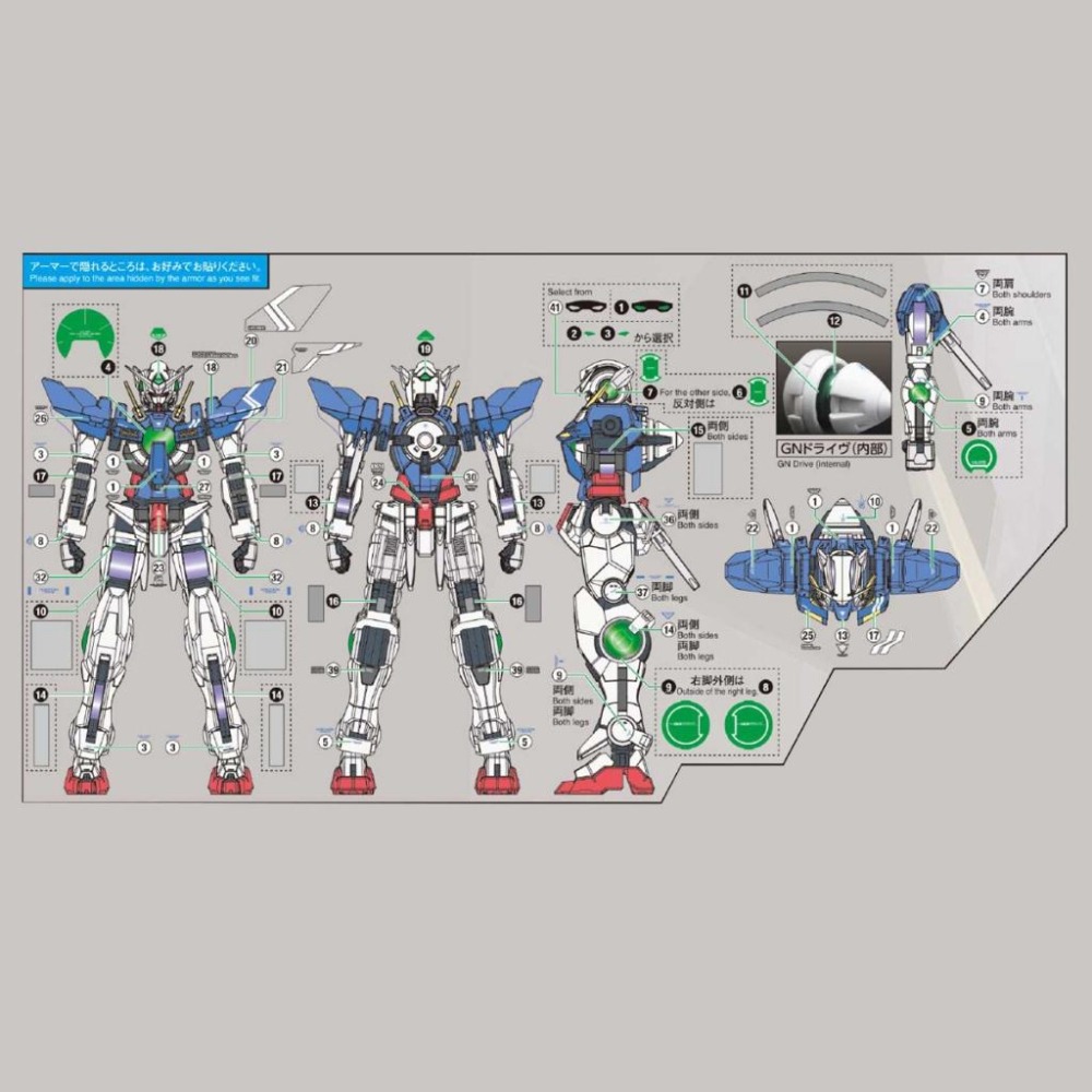 [BUOCO] EVO P-RG-75 RG 雪崩能天使鋼彈 / 雪崩突進型 (Dash) 專用螢光水貼 (1/144)-細節圖3
