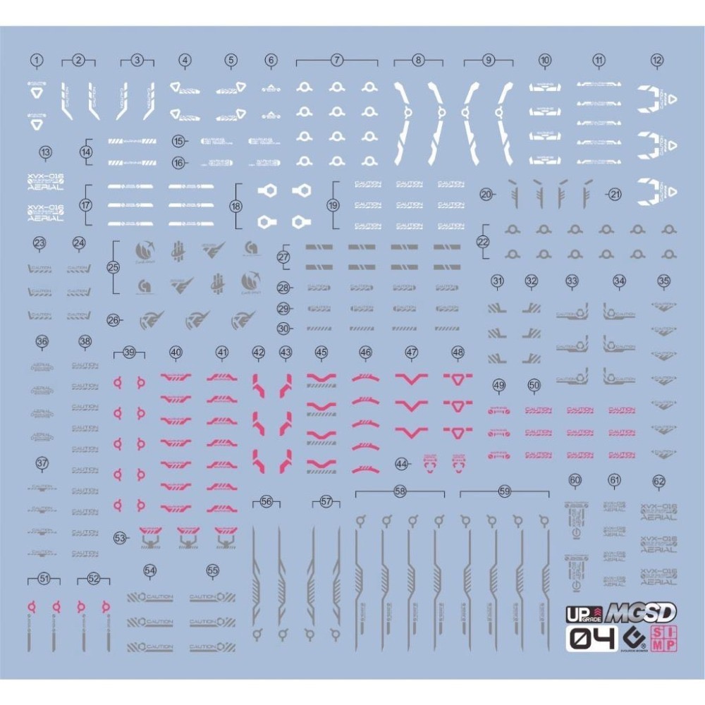 [BUOCO] EVO MGSD-04 MGSD 風靈鋼彈 專用螢光水貼 - 水星的魔女 / 蘇萊塔 / 帕梅特刻痕-細節圖2