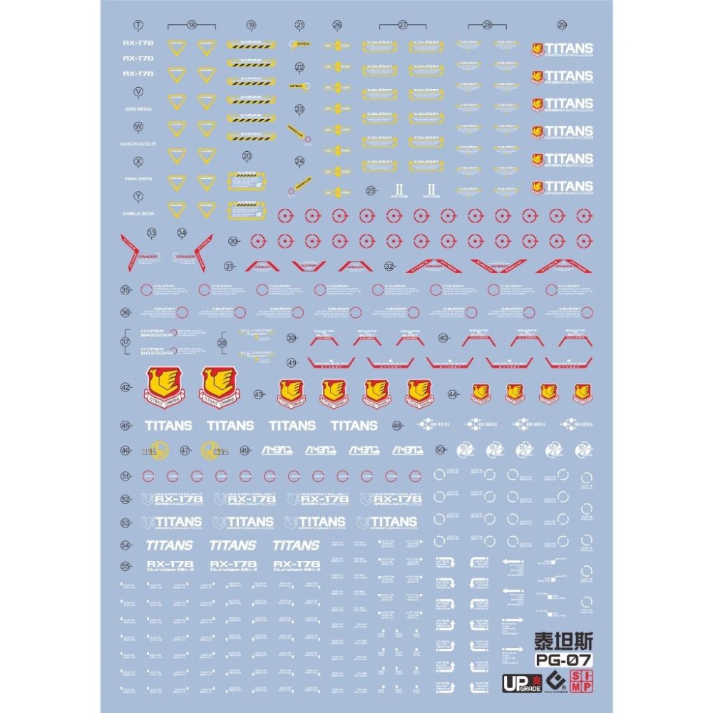 [BUOCO] EVO PG 1/60 鋼彈 Mk-II 迪坦斯配色 專用螢光水貼 (黑兔) - RX-178 /-細節圖2