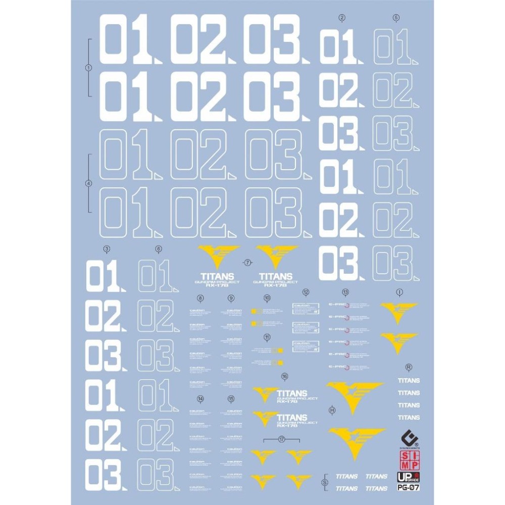 [BUOCO] EVO PG 1/60 鋼彈 Mk-II 迪坦斯配色 專用螢光水貼 (黑兔) - RX-178 /-細節圖3