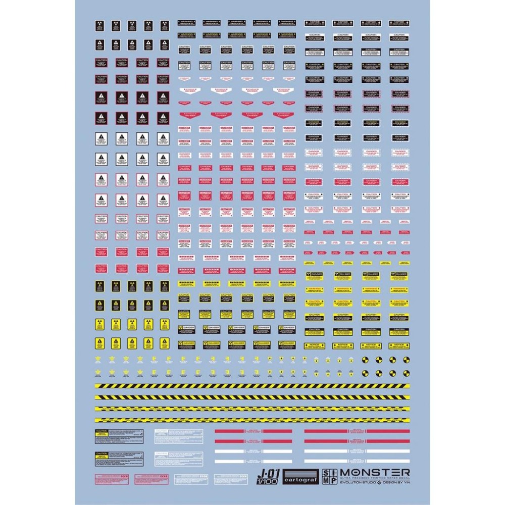 [BUOCO] EVO Monster系列 J-01 高解析通用警示水貼 (義大利Cartograf製) 1/100-細節圖2