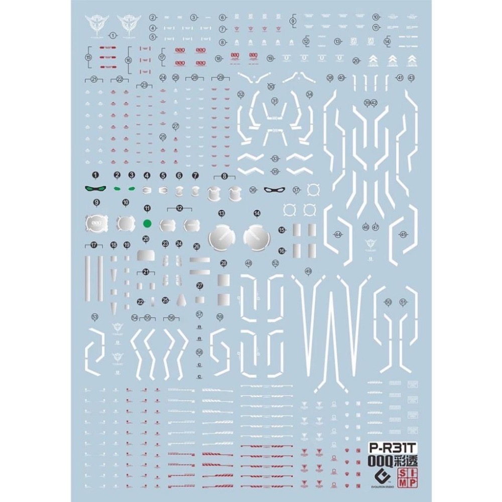 [BUOCO] EVO P-RG-25TR RG 00Q 量子型 & 全刃式 [Trans-Am / 彩透版] 螢光水貼-細節圖2