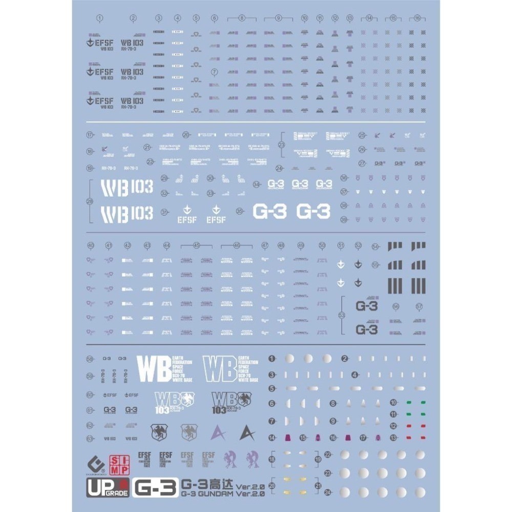 [BUOCO] EVO P-RG-G-3 RG G-3 鋼彈 Ver. 2.0 專用螢光水貼 (1/144) - 阿姆羅-細節圖2