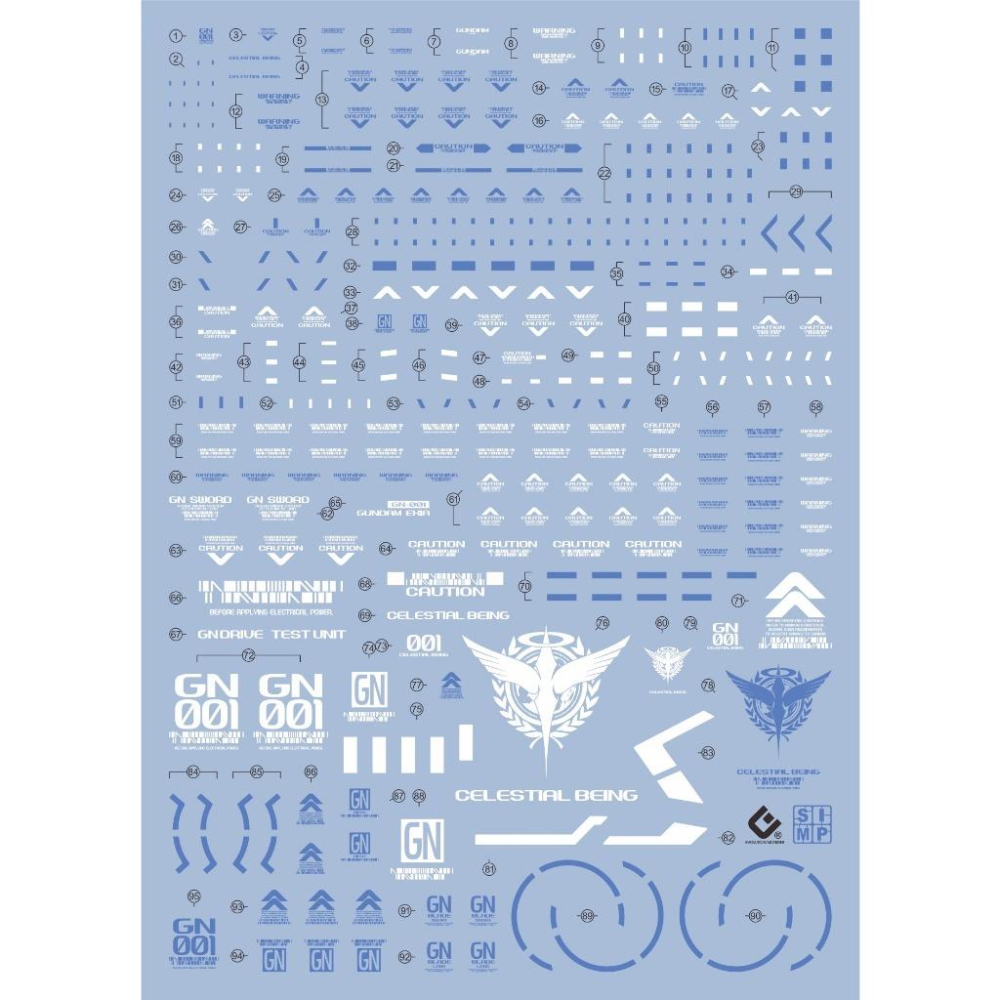 [BUOCO] EVO PG-17 PG 能天使鋼彈 專用螢光水貼 (1/60) - 剎那 / Exia / 七劍 /-細節圖2