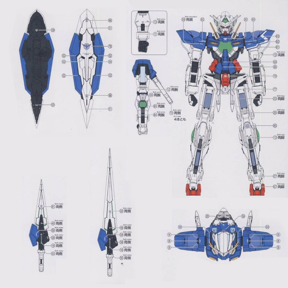[BUOCO] EVO PG-17 PG 能天使鋼彈 專用螢光水貼 (1/60) - 剎那 / Exia / 七劍 /-細節圖4