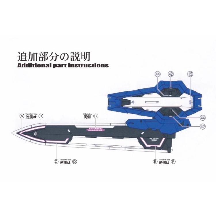 [BUOCO] EVO PG-17 PG 能天使鋼彈 專用螢光水貼 (1/60) - 剎那 / Exia / 七劍 /-細節圖5