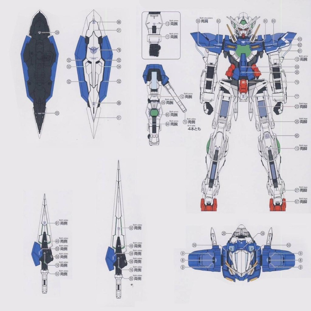 [BUOCO] EVO PG-17 PG 能天使鋼彈 專用螢光水貼 (1/60) - 剎那 / Exia / 七劍 /-細節圖4