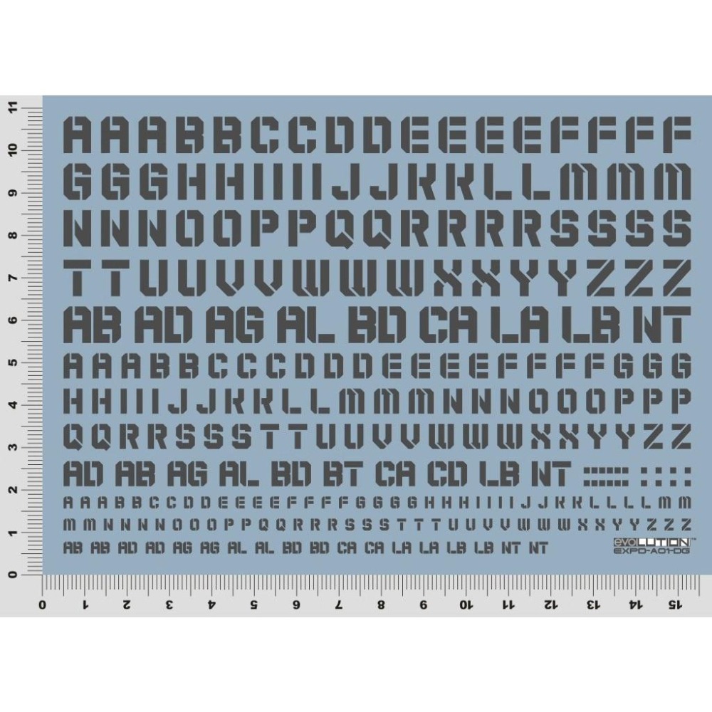 [BUOCO] EVO 通用軍事數字水貼 EXPD/TRD風格 (字母/數字) - 重工業方塊字 / 艦隊編號 通用水貼-細節圖2