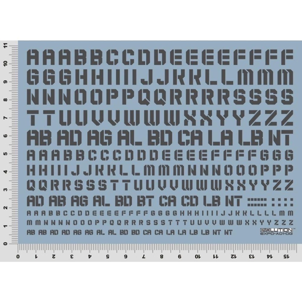 [BUOCO] EVO 通用軍事數字水貼 EXPD/TRD風格 (字母/數字) - 重工業方塊字 / 艦隊編號 通用水貼-細節圖2