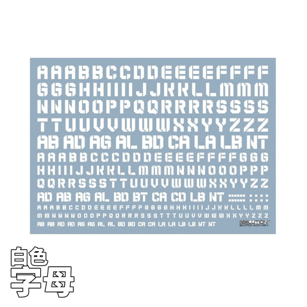 [BUOCO] EVO 通用軍事數字水貼 EXPD/TRD風格 (字母/數字) - 重工業方塊字 / 艦隊編號 通用水貼-規格圖4