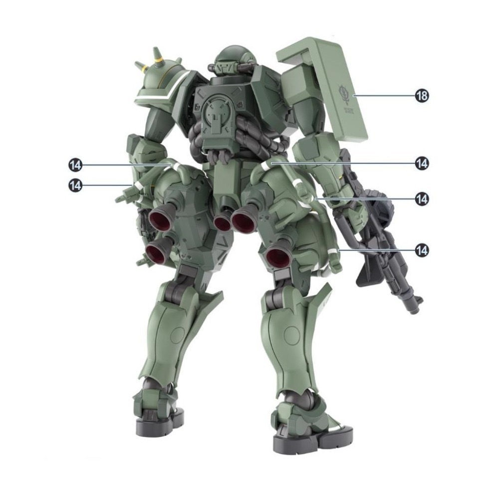 [BUOCO] EVO HG GQ-02 GQuuuuuuX 設計款 HG 薩克 II 通用螢光水貼 - 軍警薩克 /-細節圖4