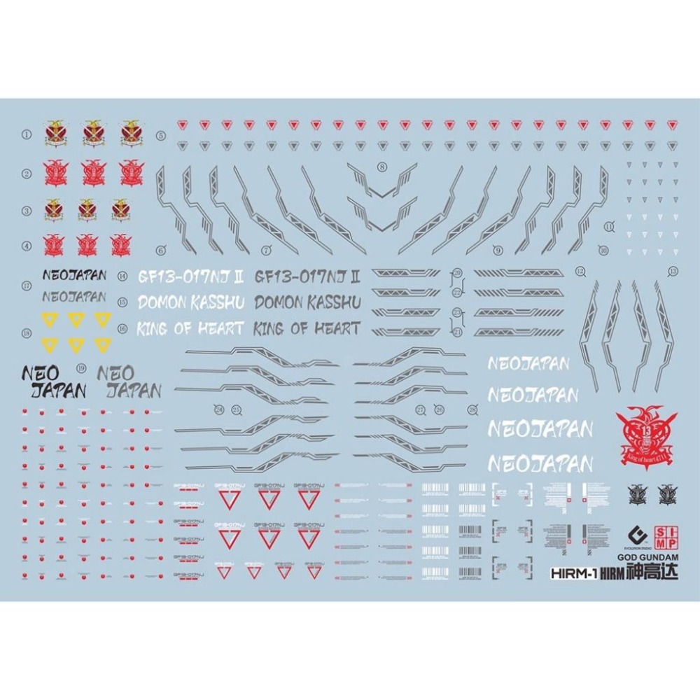 [BUOCO] EVO HIRM-01 HiRM 神鋼彈 專用螢光水貼 (1/100) - 多蒙 / 卡修 /GOD-細節圖2