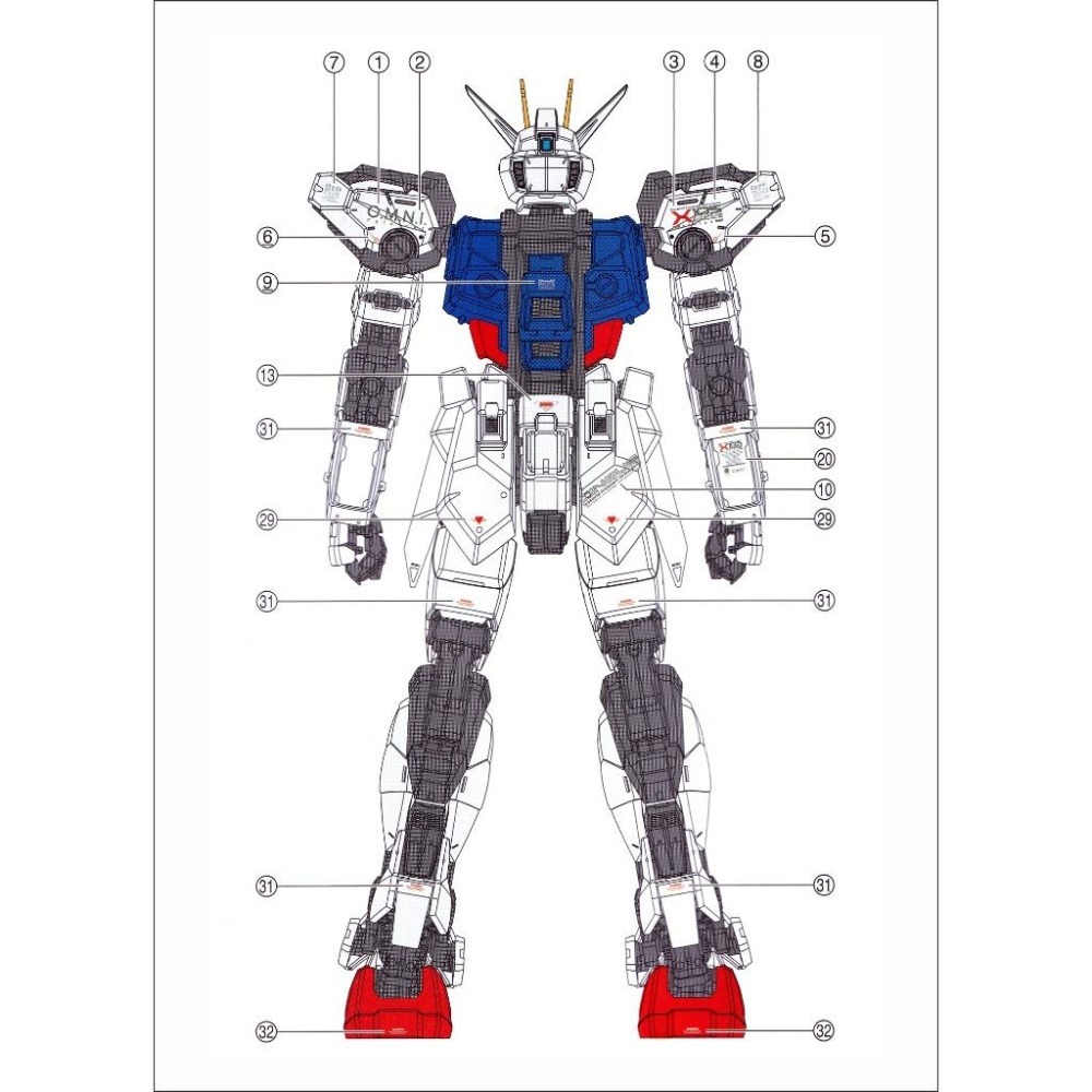 [BUOCO] EVO PG-19 PG 完美攻擊鋼彈 專用螢光水貼 (1/60) - / 巨劍 / 重砲 / 翔翼-細節圖4