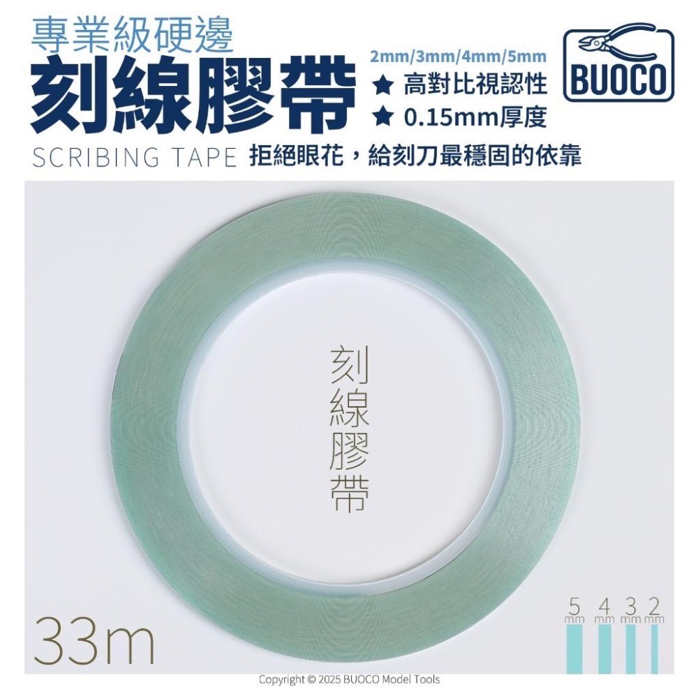 [BUOCO]專業級硬邊刻線膠帶｜綠色高視認性｜0.15mm 加厚導引｜防滑刀 神之手感-細節圖4