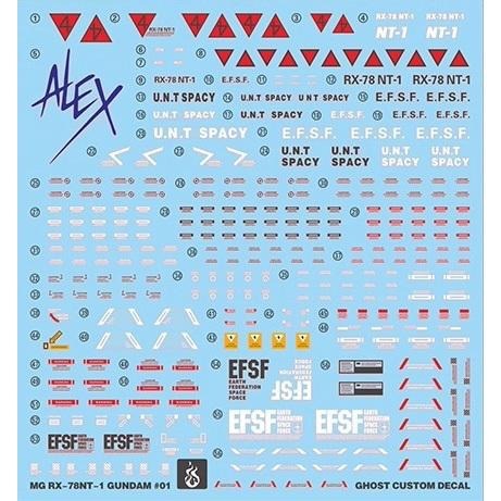 [BUOCO] 炎水貼 Ghost版 MG 1/100 RX-78 NT-1 Ver.2.0 Alex 艾力克斯鋼彈-細節圖2