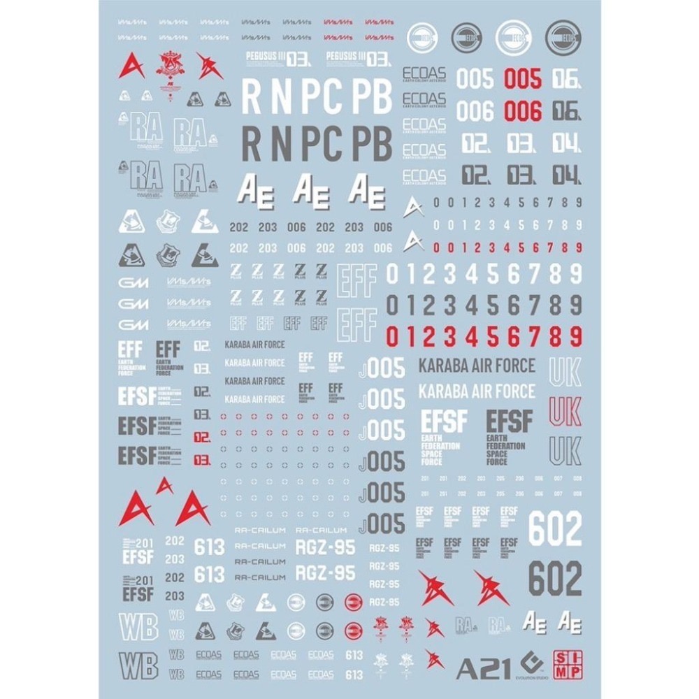 [BUOCO] EVO 阿姆羅專用機體 通用標誌水貼 (螢光版) - RX-78-2 / Nu鋼彈 / Hi-Nu-細節圖3