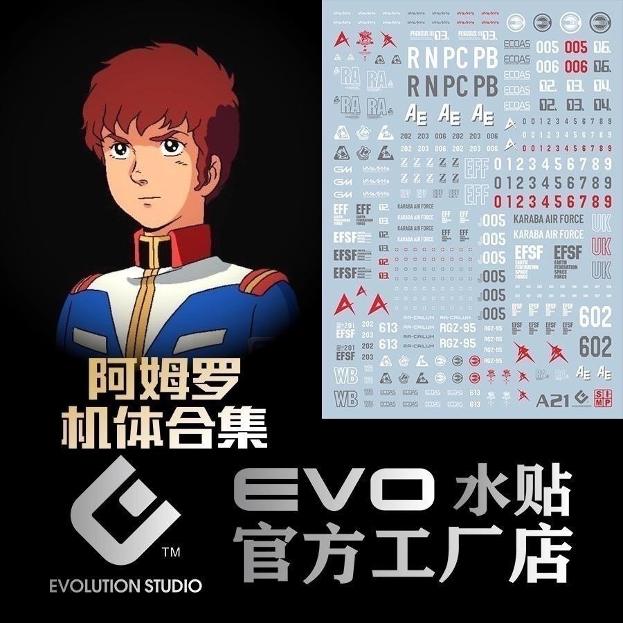 [BUOCO] EVO 阿姆羅專用機體 通用標誌水貼 (螢光版) - RX-78-2 / Nu鋼彈 / Hi-Nu-細節圖2