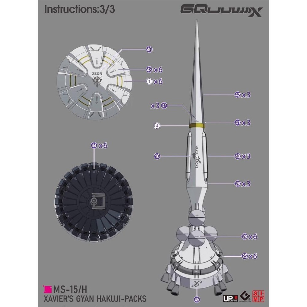 [BUOCO] EVO HG GQ-07 GQuuuuuuX HG 傑昂 (Gyan) 白瓷裝備 / 澤維爾 螢光水貼-細節圖5