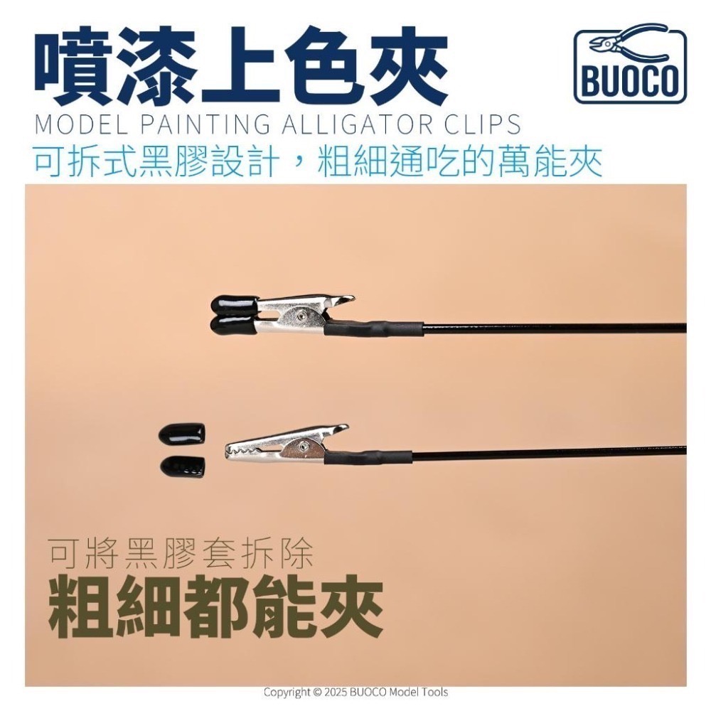 [BUOCO] 專業級防刮包膠上色夾 | 金屬鱷魚夾 噴漆夾 塗裝夾 | 不傷零件 無痕咬合 | 鋼彈/GK/模型工具-細節圖3
